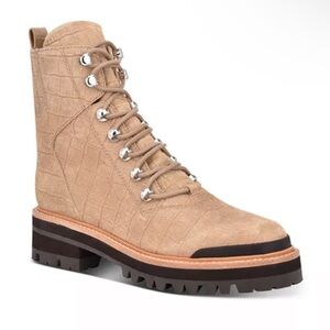 marc fisher ltd Women's Izzie Suede Combat Boots sz 5.5
